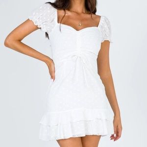 Princess Polly Mikail mini dress white, size 8